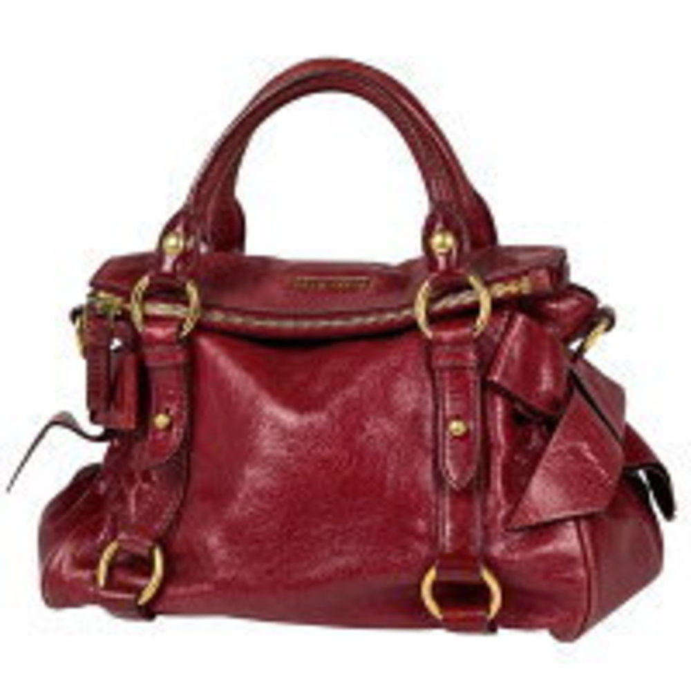 Miu Miu logo handbag ribbon red leather